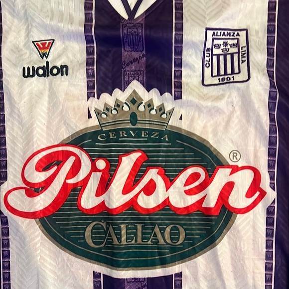 Purple and White Long Sleeve Soccer Jersey Size:L - Picture 5 of 9